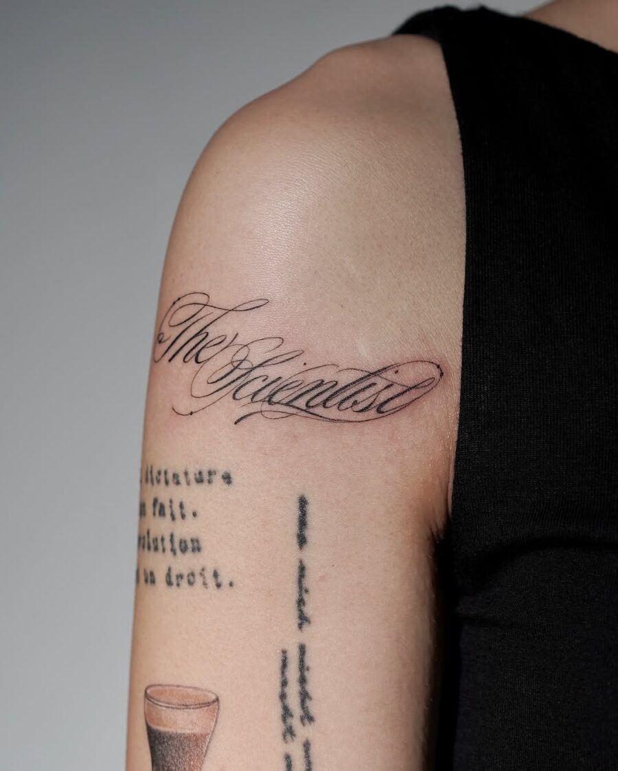 Elegant handwriting tattoo with personal meaning Tattoo Design