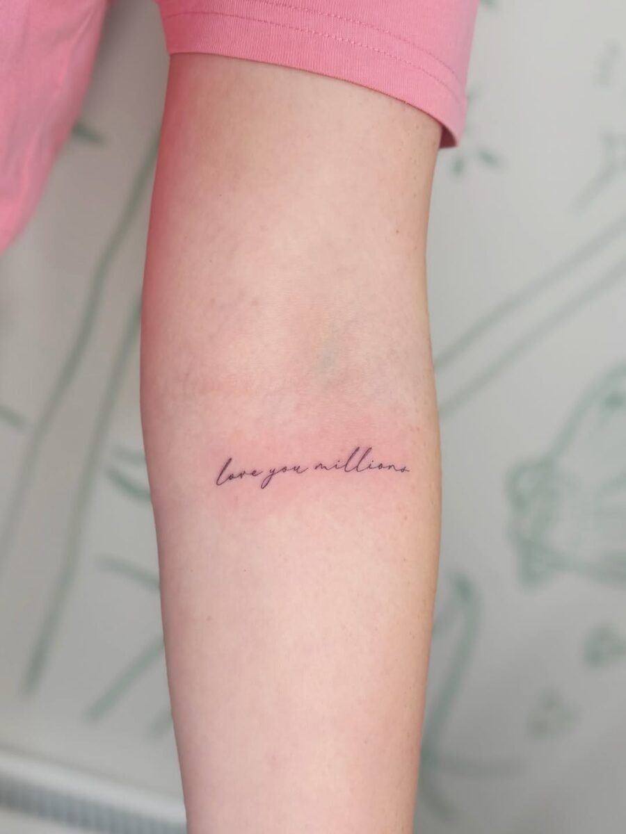 Elegant handwritten love letter tattoo style Tattoo Design