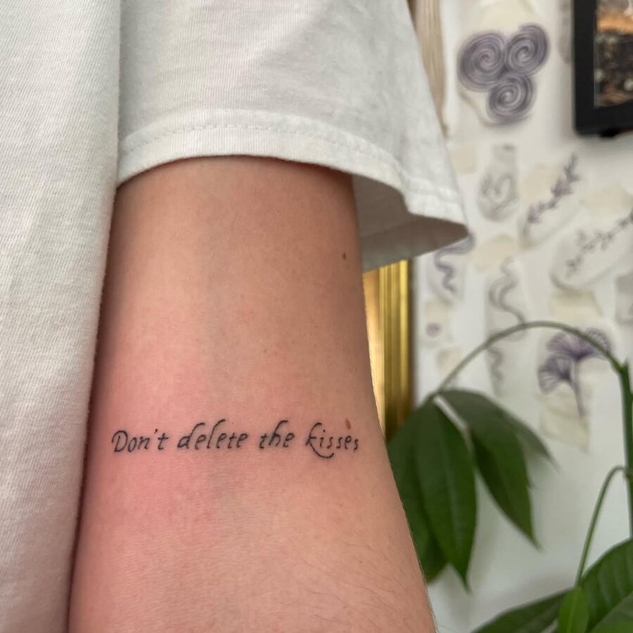 Emotional handwriting tattoo with a heartfelt message Tattoo Design