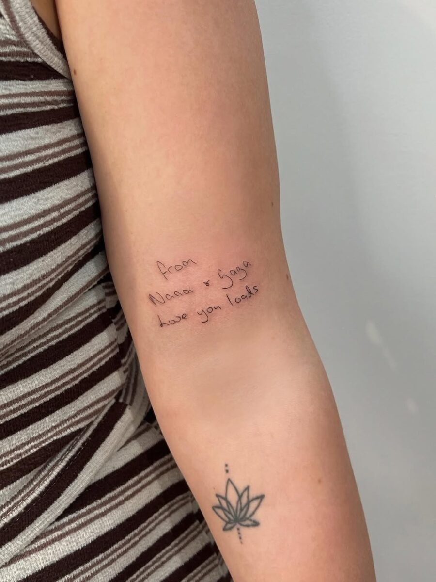 Personalized Handwriting Tattoo for Affectionate Reminders Tattoo Design