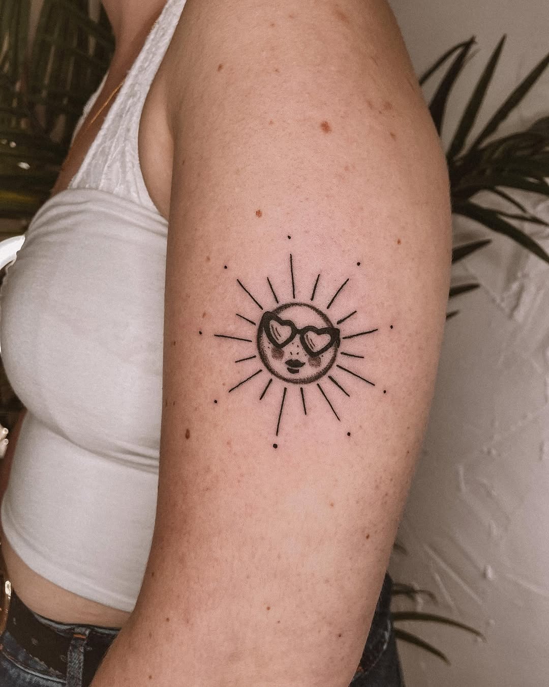 Sunny vibes with a playful twist in ink Tattoo Design