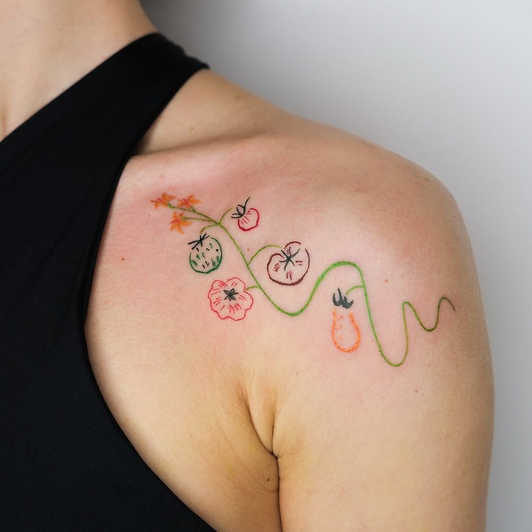 Whimsical floral tattoos that bring joy Tattoo Design