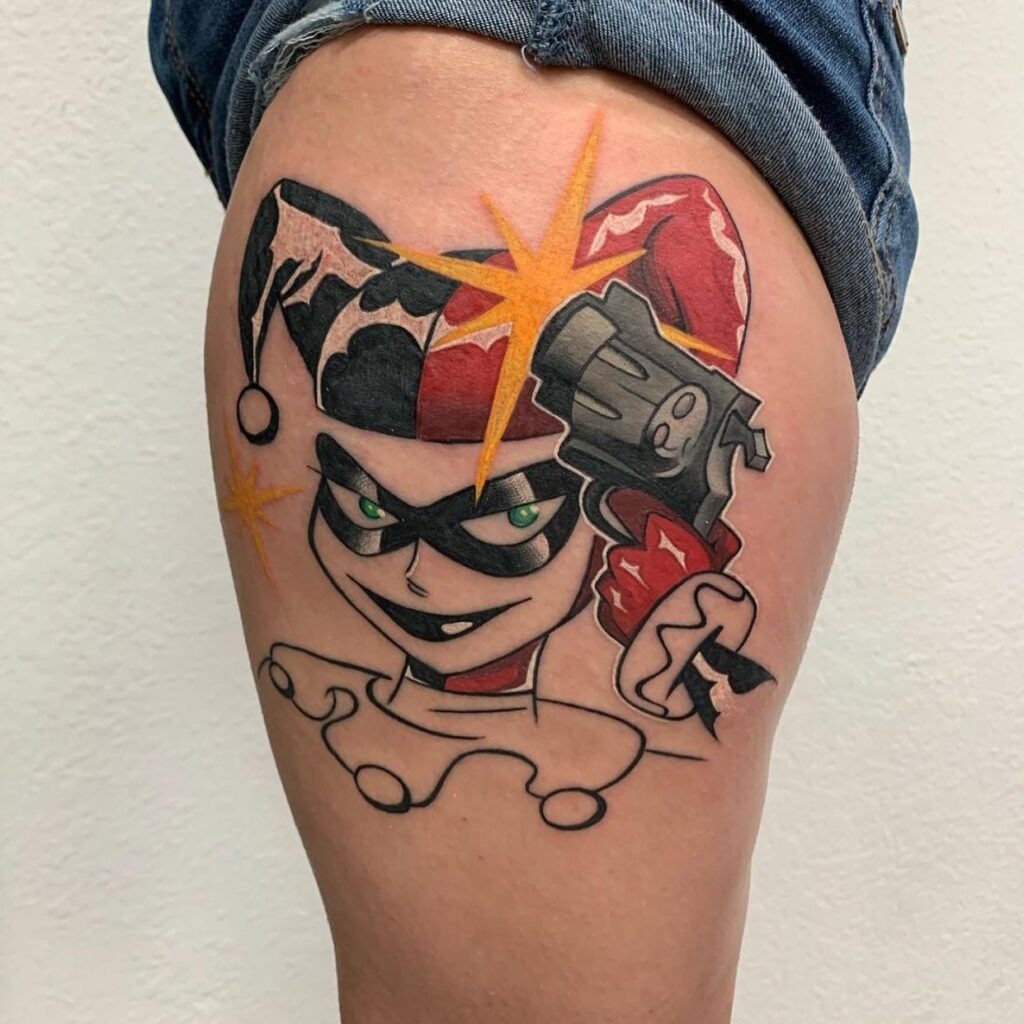 Classic Animated Harley Quinn Tattoo Tattoo Design