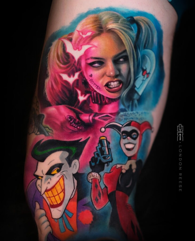 Harley Quinn and Joker Duo Tattoo Tattoo Design