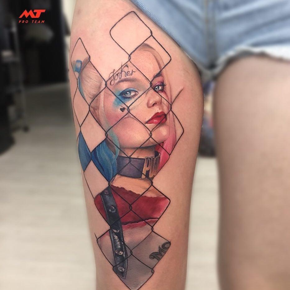 Harley Quinn Behind the Fence Tattoo Tattoo Design