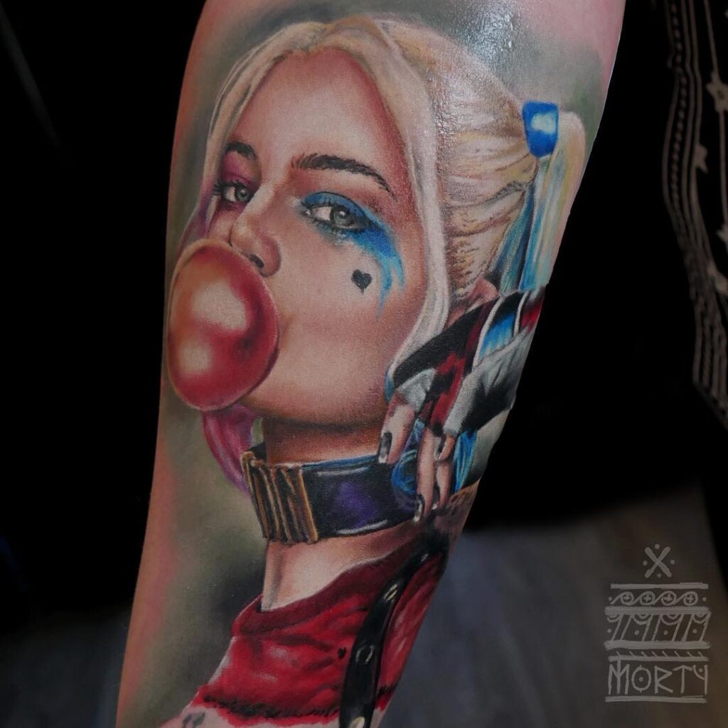 Playful Harley Quinn Bubblegum Tattoo Tattoo Design
