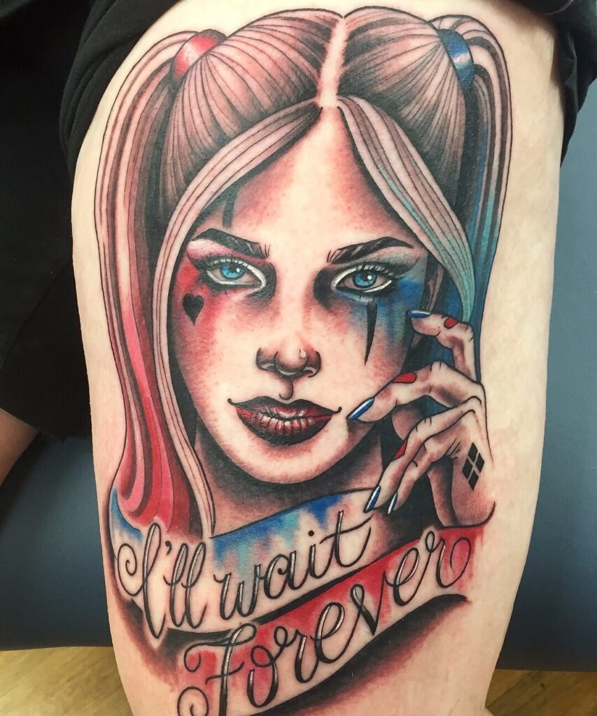 Romantic Harley Quinn Portrait Tattoo Tattoo Design