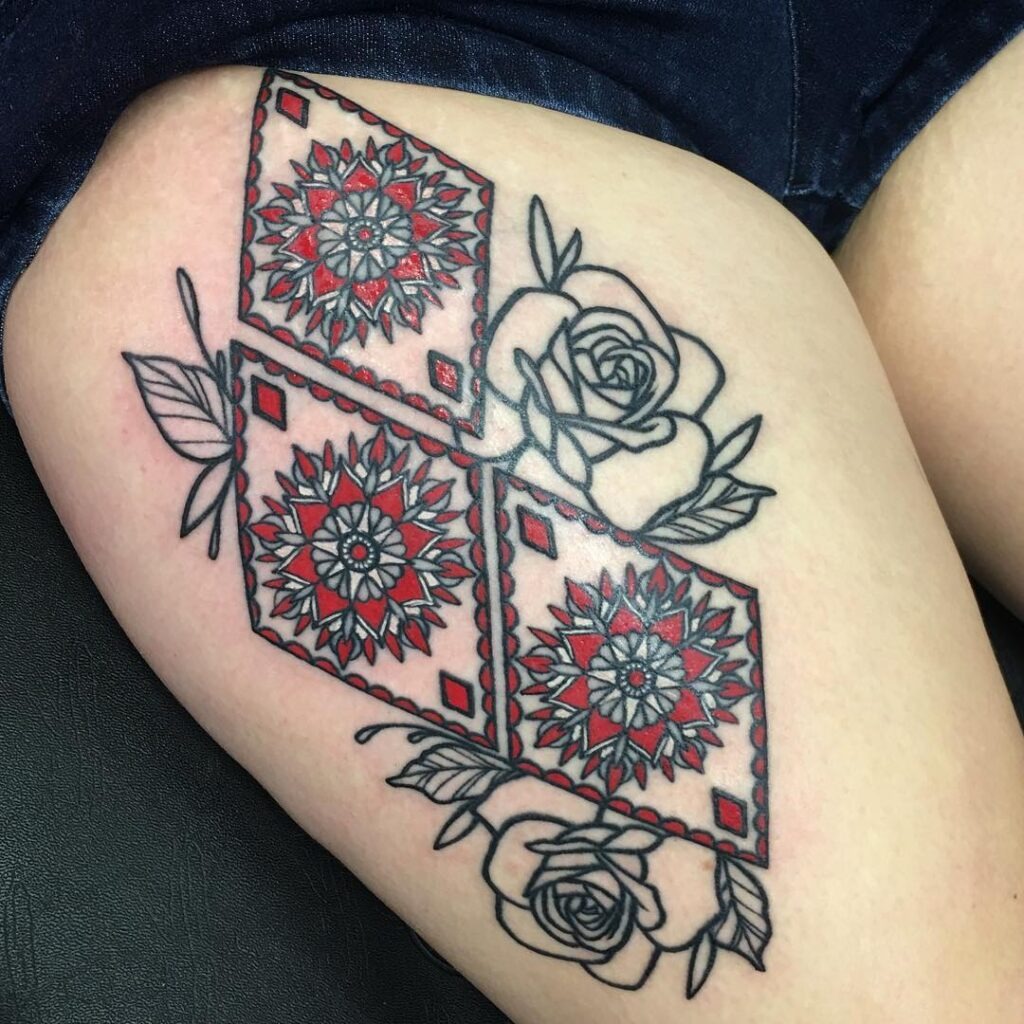 Skylar’s Harley Quinn Inspired Diamond Tattoo Tattoo Design