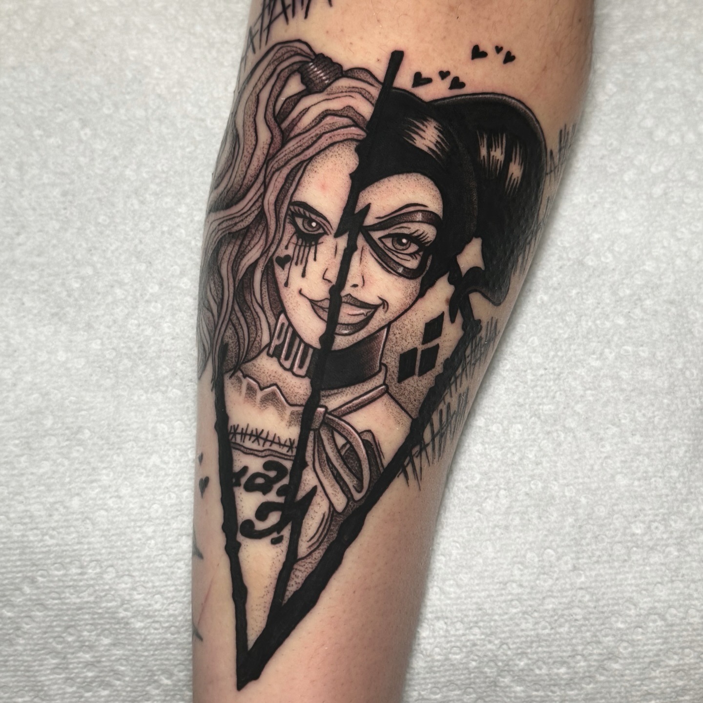 Split Personality Harley Quinn Tattoo Tattoo Design