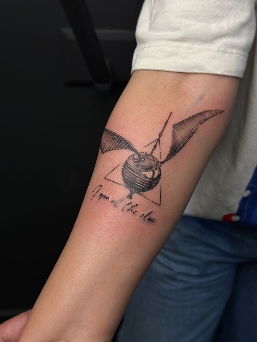 Golden Snitch Open at the Close Tattoo Tattoo Design