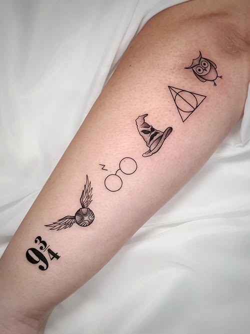 Minimalist Harry Potter Icon Collection Tattoo Design