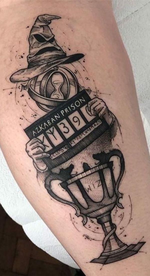 Wizarding World Trophy and Azkaban Tattoo Tattoo Design