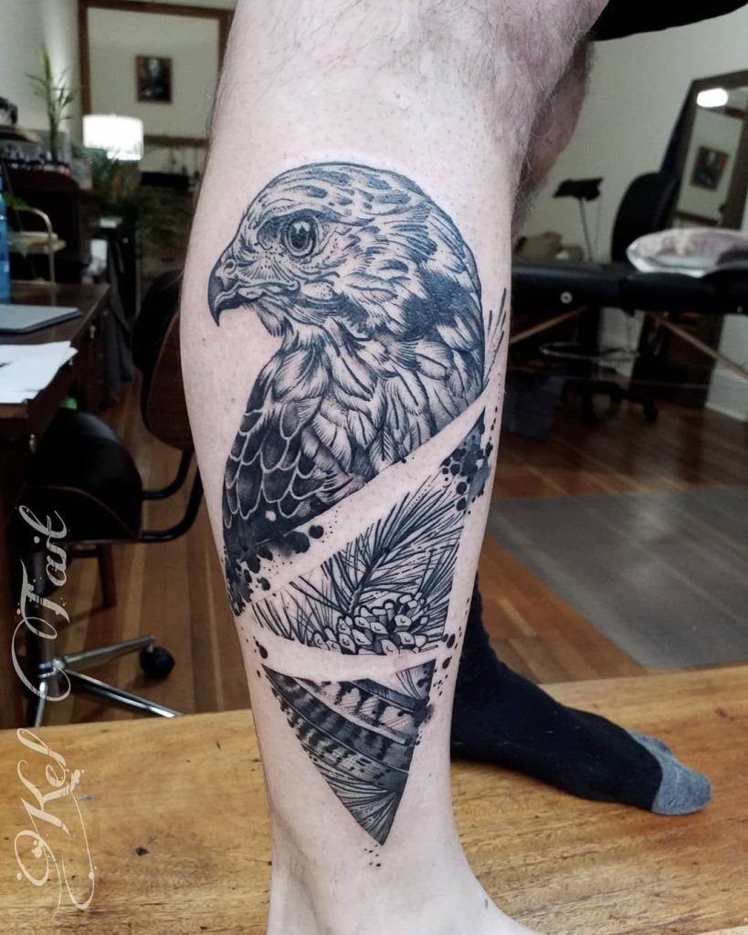Cozy Flying Hawk and Constellation Forearm Tattoo Tattoo Design