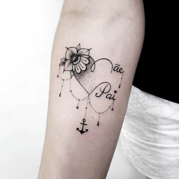 Chandelier Anchor Heart Tattoo Design for an Elegant Look Tattoo Design