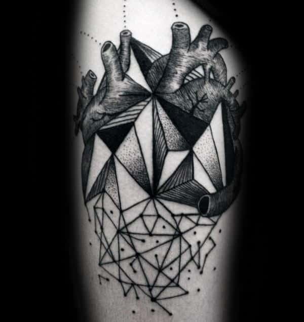 Connecting Dots Shading Parts Heart Design Tattoo Tattoo Design