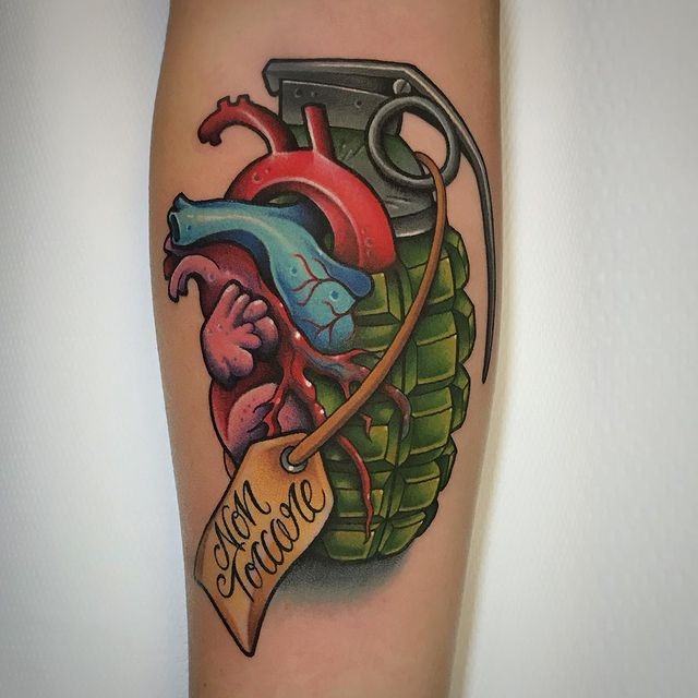 Don’t Touch This Grenade Heart Tattoo Design Tattoo Design