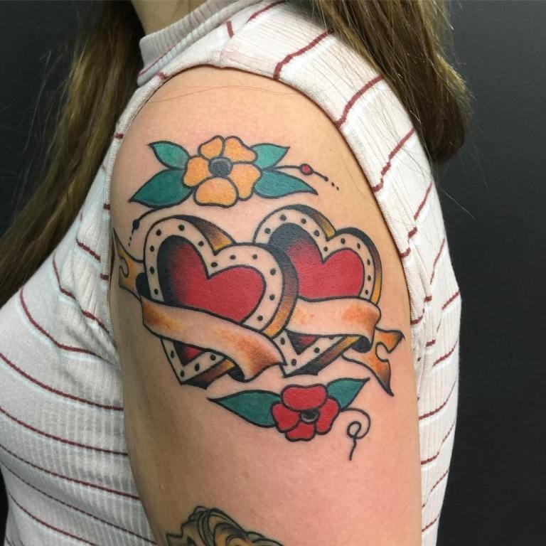 Framed Ribbon Heart Tattoo for the Bright Souls Tattoo Design