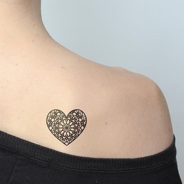 Geometric Floral Heart Tattoo for Inquisitive Thinkers Tattoo Design