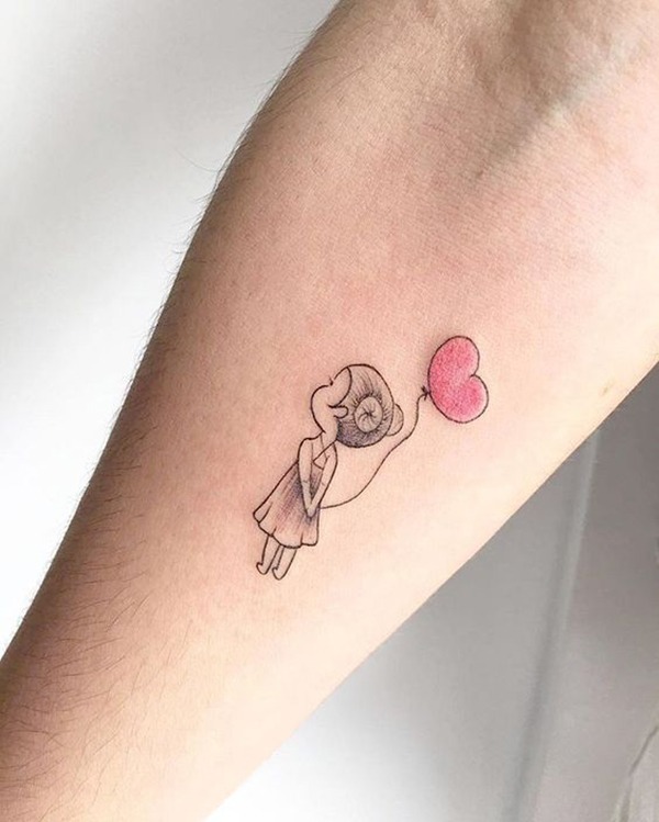 Little Girl Heart Tattoo Balloon for the Innocent Souls Tattoo Design
