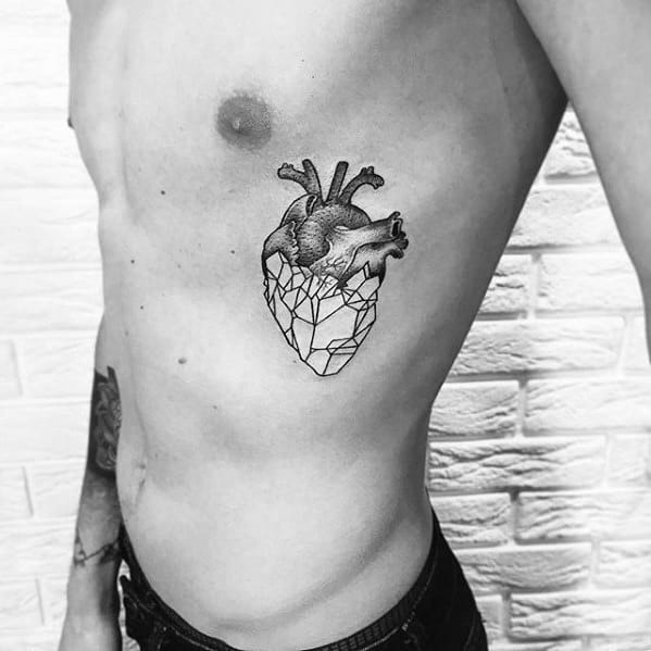 Monochromatic Shaded Human Heart Tattoo for the Brave Hearts Tattoo Design
