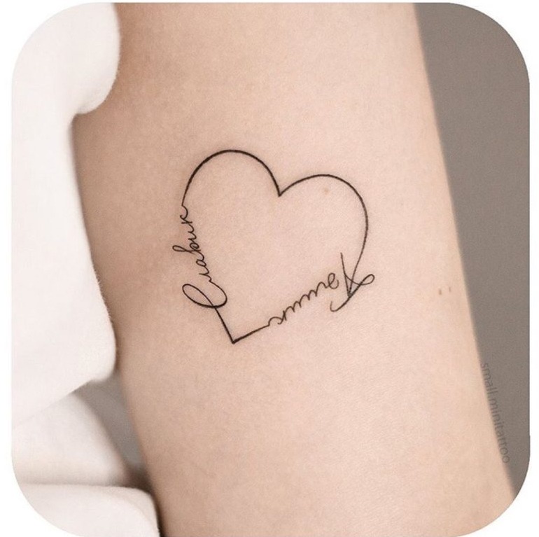 Name Tag Heart Tattoo for the Eternal Love Tattoo Design
