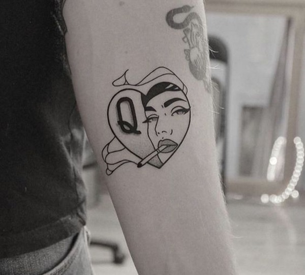 Queen of the Feminists Heart Tattoo for Rebels Tattoo Design