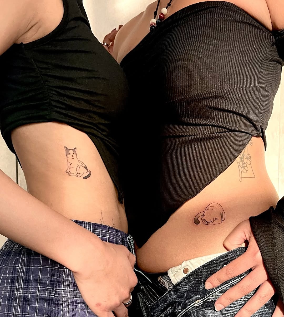 Beautiful butterfly tattoos symbolizing sisterhood Tattoo Design
