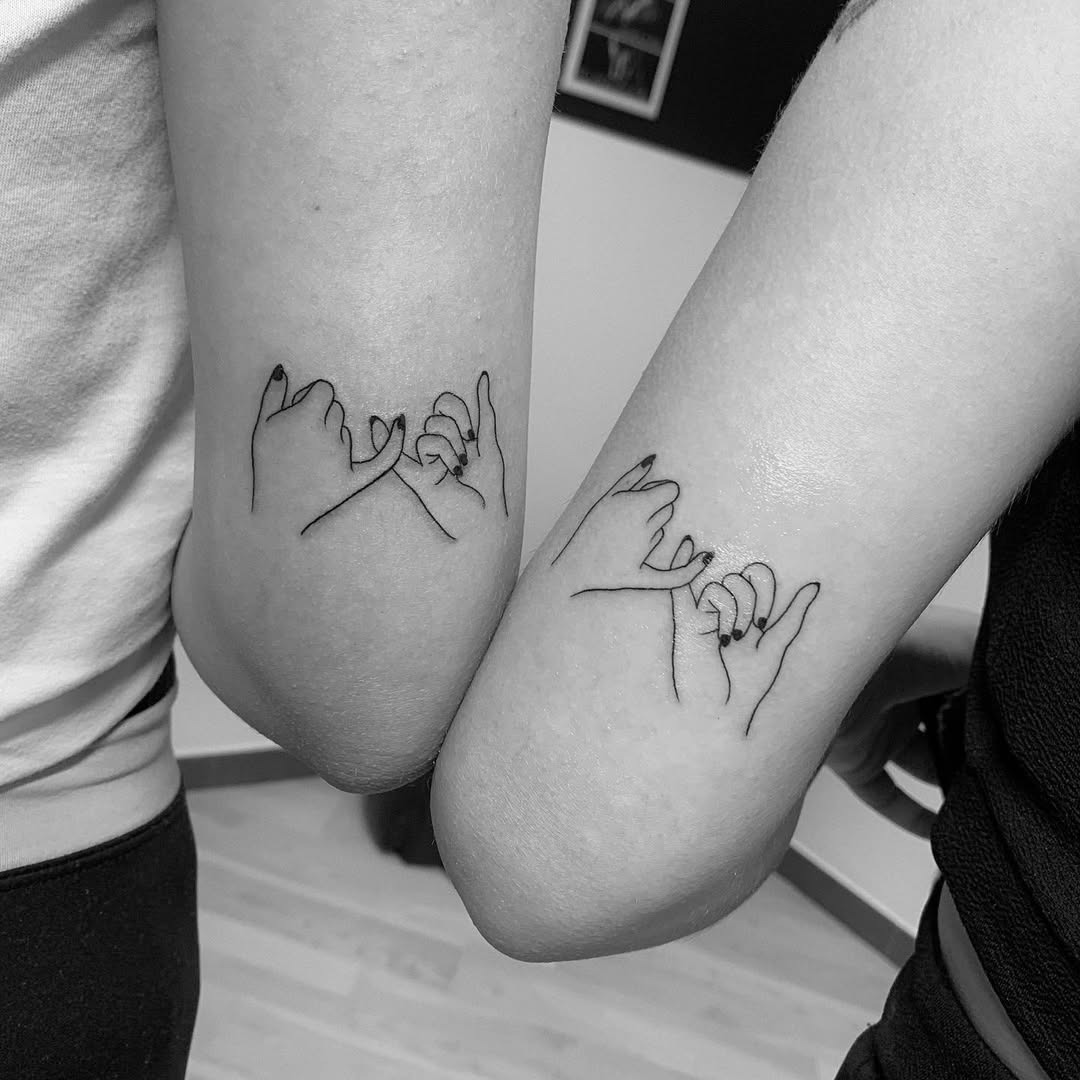 Meaningful sister tattoos featuring airplane design Tattoo Design