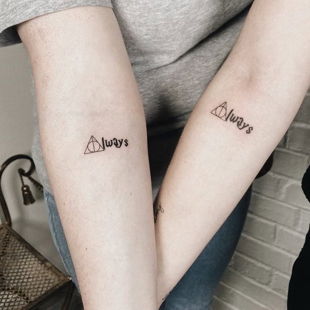 Minimalist Initials Celebrating Sisterhood Tattoo Design