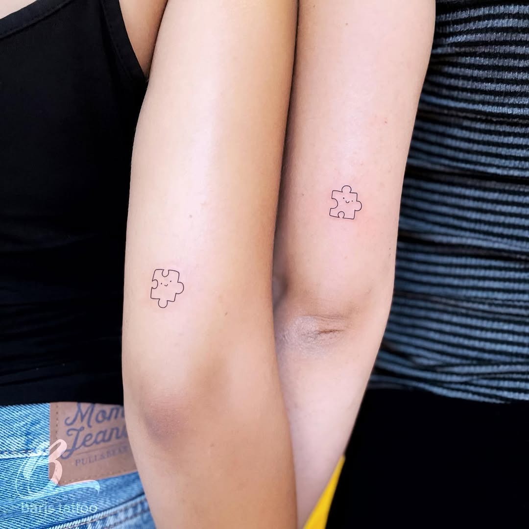 Minimalist Sister Puzzle Piece Tattoos Design Tattoo Design