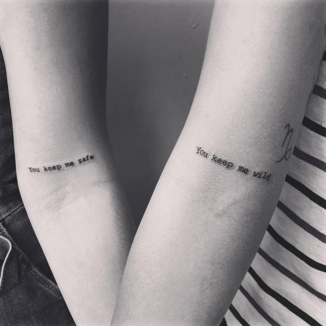 Minimalistic blue circle tattoos for sisters Tattoo Design