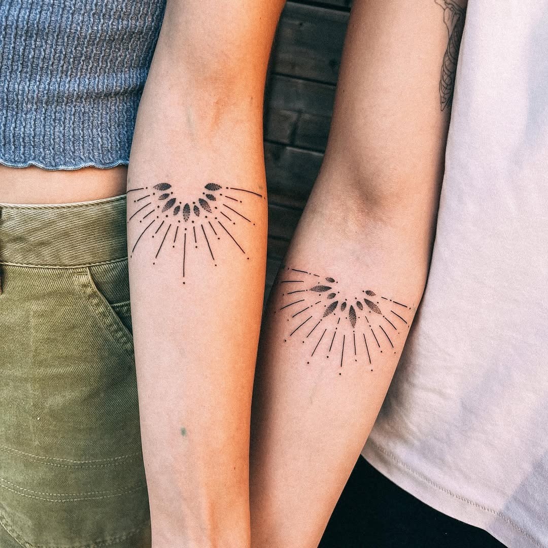 Sisterly love captured in elegant ink Tattoo Design
