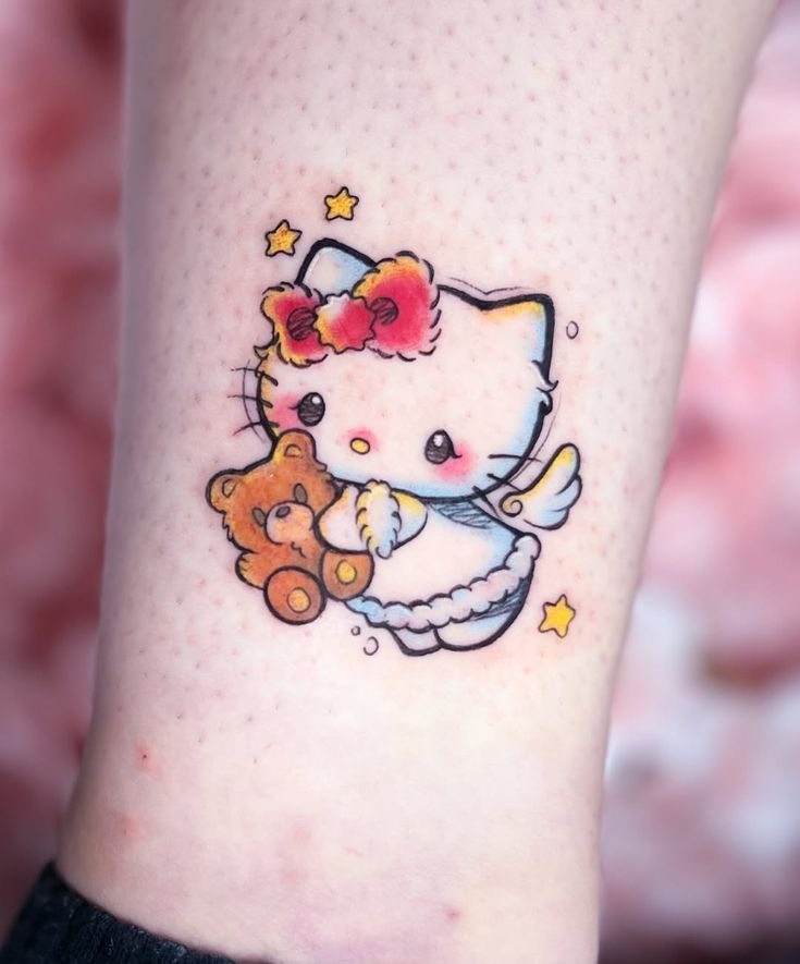 Angel Hello Kitty With Teddy Bear Tattoo Tattoo Design