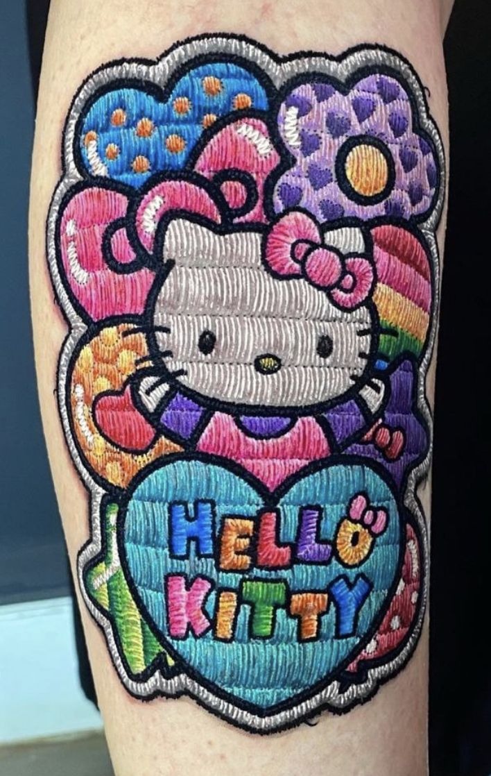 Embroidered Patch Hello Kitty Tattoo Tattoo Design