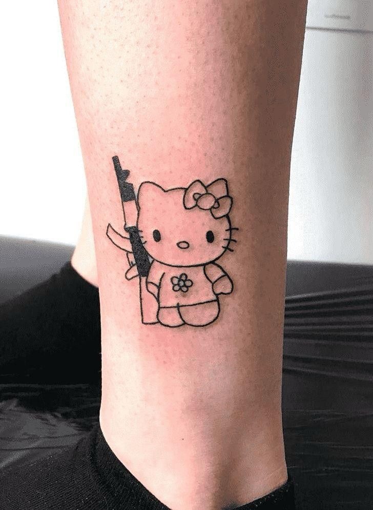 Hello Kitty With Rifle Tattoo Tattoo Design
