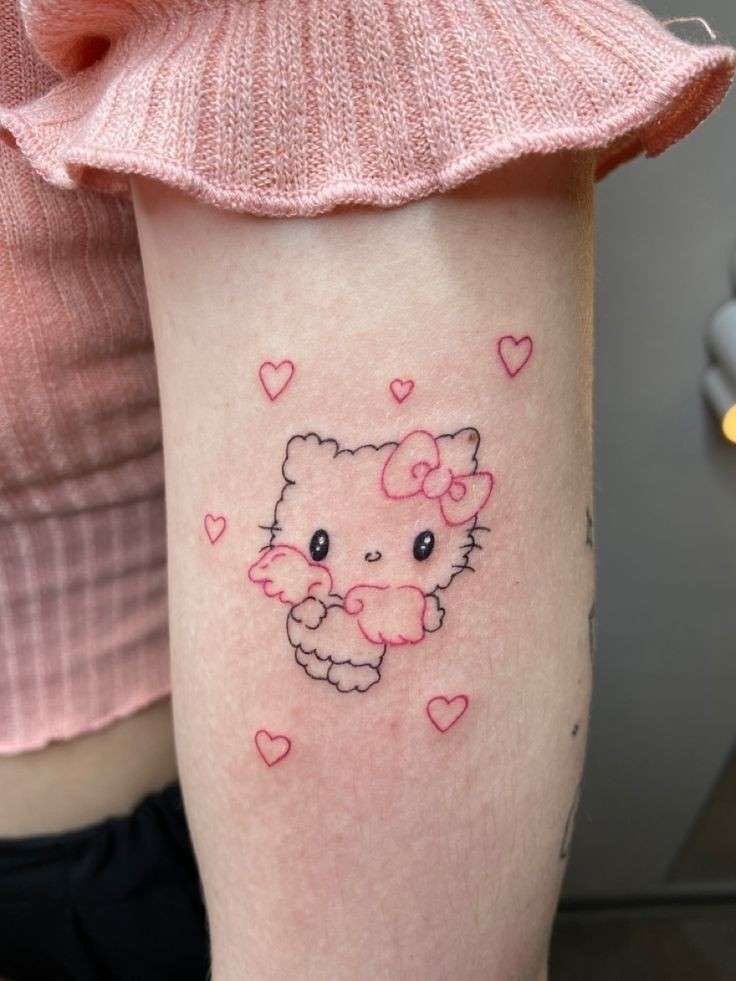 Tiny Pink Angel Hello Kitty Tattoo Tattoo Design