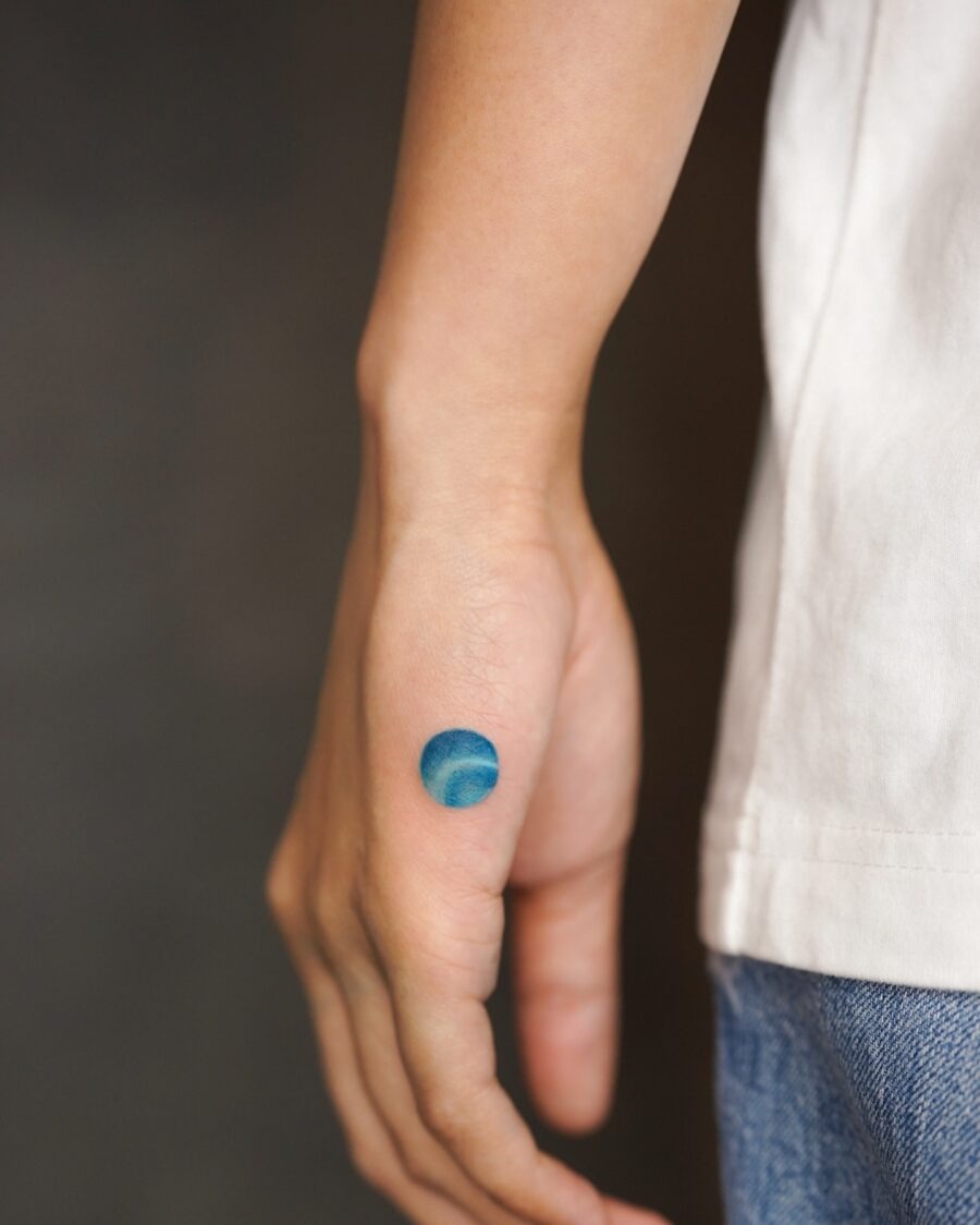 Subtle Blue Tattoo on Inner Forearm Tattoo Design