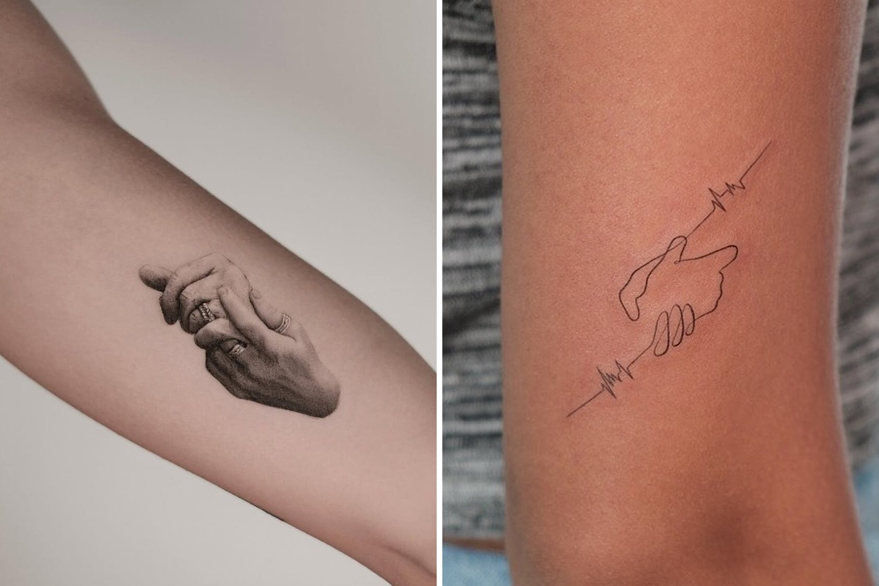 34+ Holding Hands Tattoo Ideas Full of Meaning and Personal Style Featured Lookbook Collage