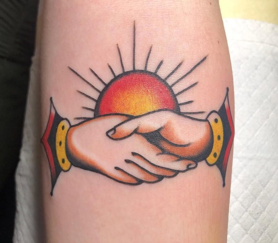 Vibrant hands tattoo symbolizing connection and warmth Tattoo Design