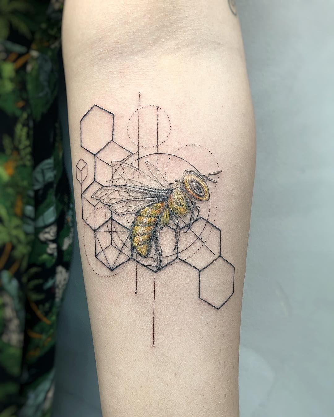 Mandala and Hexagon Filler Sleeve Tattoo Design