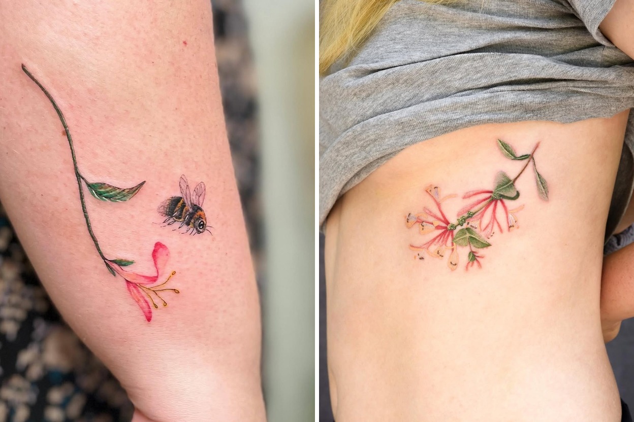 37+ Honeysuckle Tattoo Ideas Curated for Your Next Session Featured Lookbook Collage