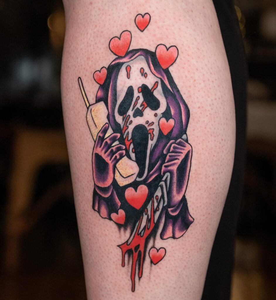 Ghostface Heart Horror Tattoo Tattoo Design