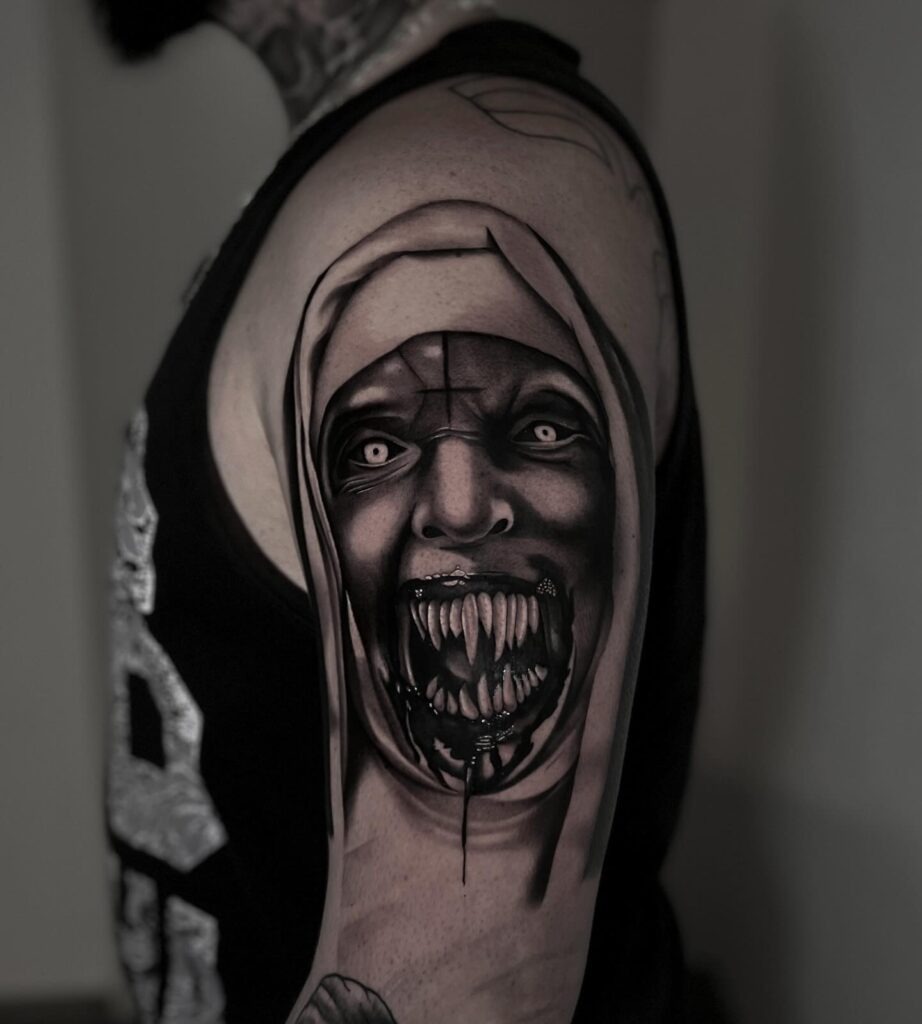 Michael Myers and Valak Horror Tattoo Tattoo Design
