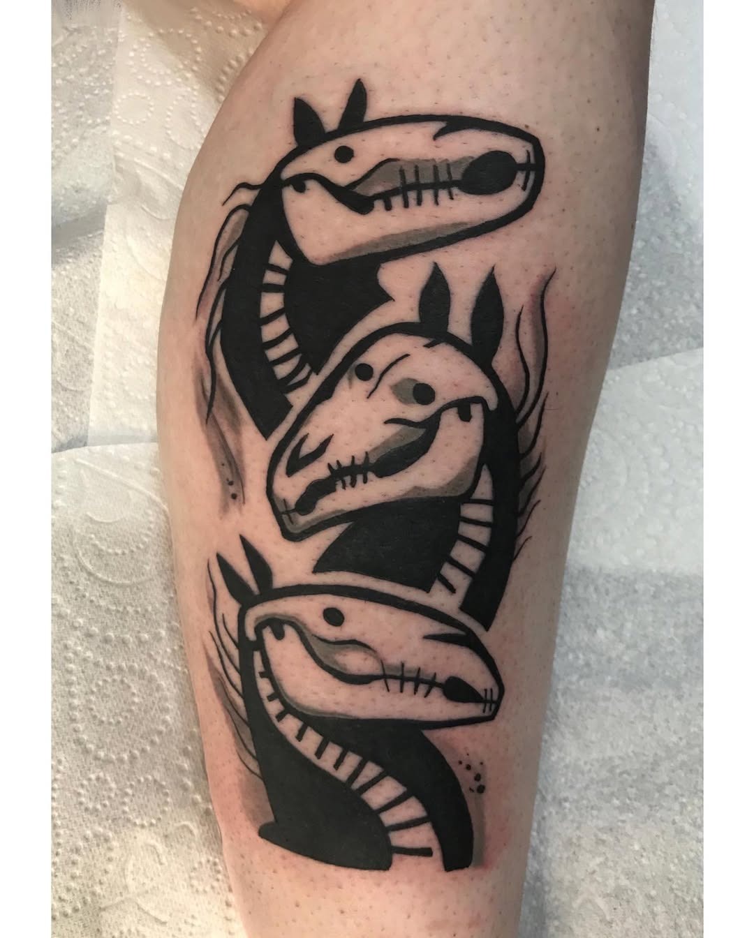 Stylized horse skull tattoo design on display Tattoo Design