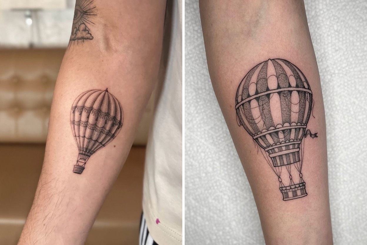 31 Inspiring Hot Air Balloon Tattoo Ideas For Your Next Ink Featured Lookbook Collage