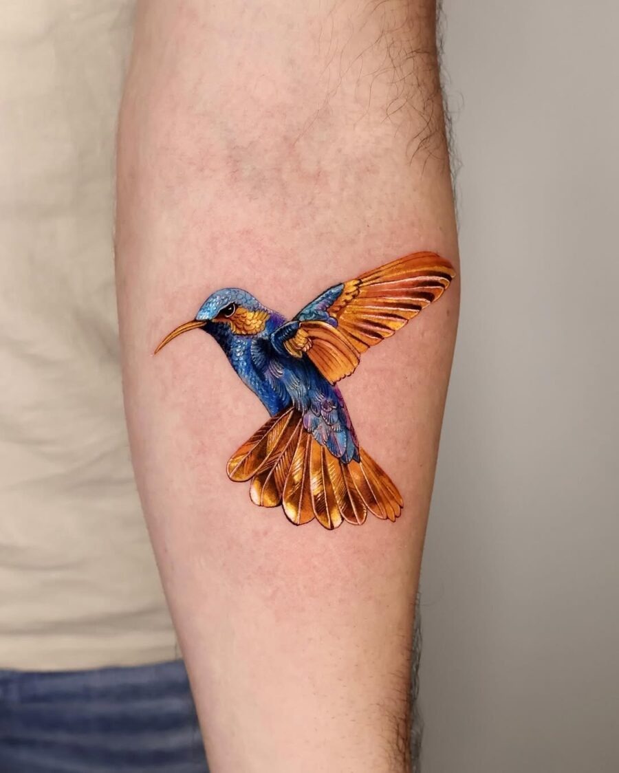 Stunning vibrant hummingbird tattoos on skin Tattoo Design