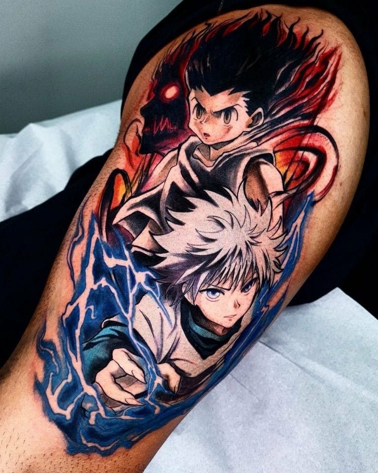 Electric Resolve - Killua in Motion Tattoo Design