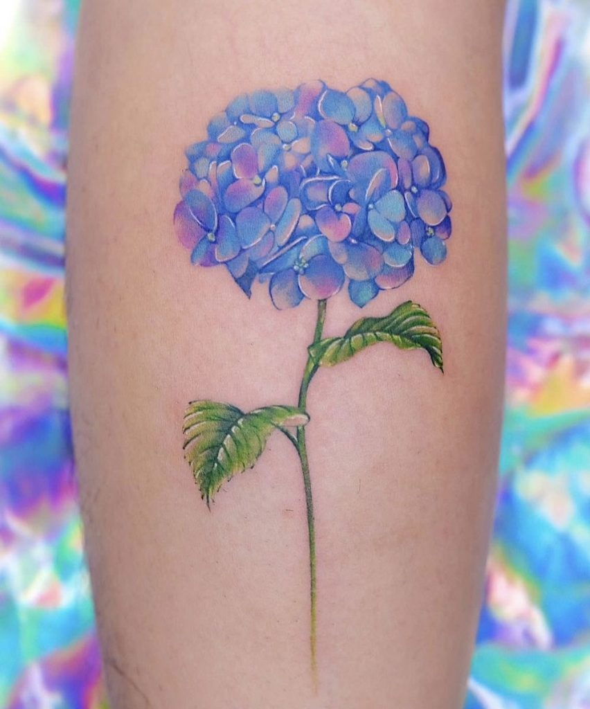 Bright Pink Hydrangea Forearm Tattoo Tattoo Design
