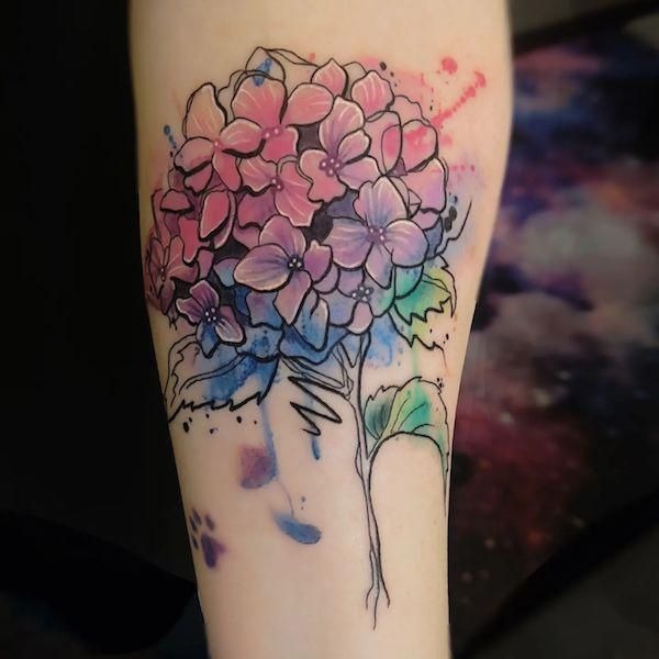 Butterfly Hydrangea Inner Thigh Tattoo Tattoo Design