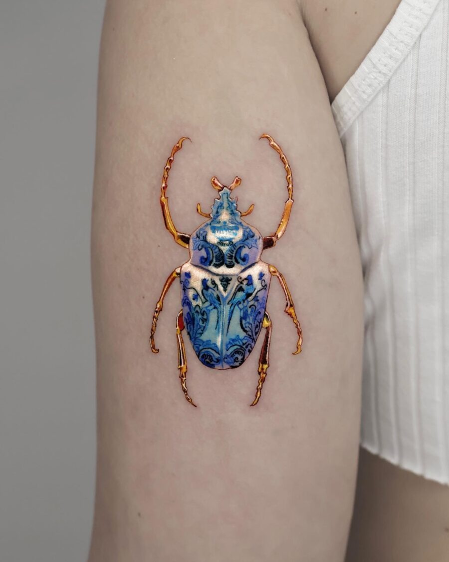 Stunning hyper realistic beetle tattoo design Tattoo Design